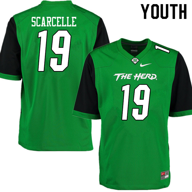 Youth #19 Stone Scarcelle Marshall Thundering Herd College Football Jerseys Sale-Gren - Click Image to Close